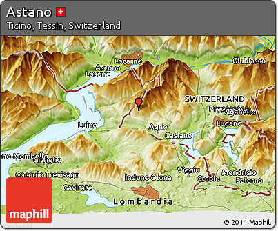 Physical Panoramic Map of Astano