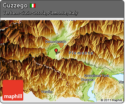 Physical Panoramic Map of Cuzzego