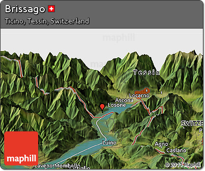 Satellite Panoramic Map of Brissago