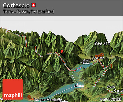 Satellite Panoramic Map of Cortascio