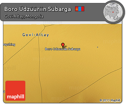 Physical 3D Map of Boro Üdzüüriin Subarga