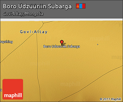 Physical 3D Map of Boro Üdzüüriin Subarga