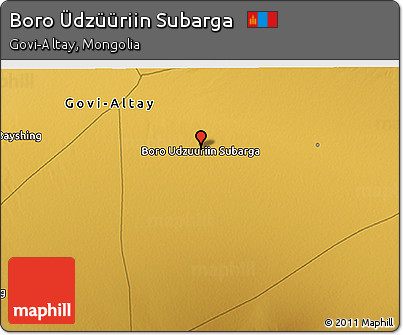 Physical 3D Map of Boro Üdzüüriin Subarga