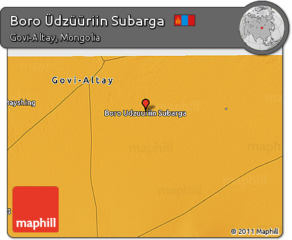 Political 3D Map of Boro Üdzüüriin Subarga