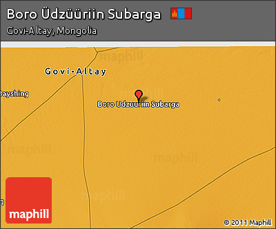 Political 3D Map of Boro Üdzüüriin Subarga
