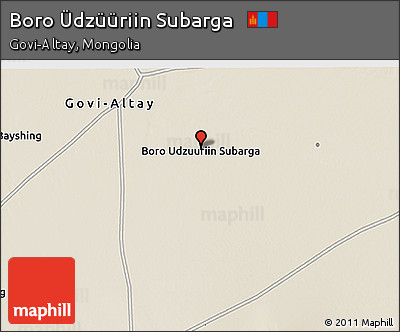Shaded Relief 3D Map of Boro Üdzüüriin Subarga