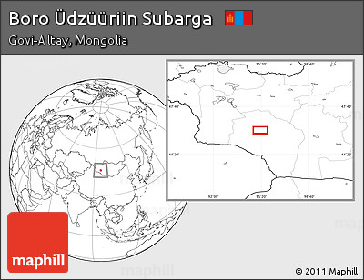 Blank Location Map of Boro Üdzüüriin Subarga