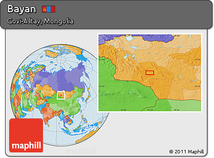 Political Location Map of Bayan