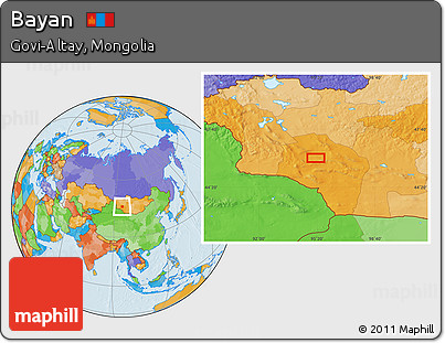 Political Location Map of Bayan