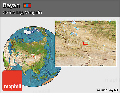 Satellite Location Map of Bayan