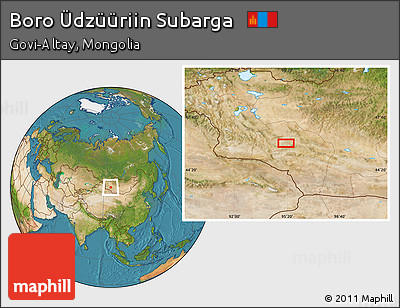 Satellite Location Map of Boro Üdzüüriin Subarga