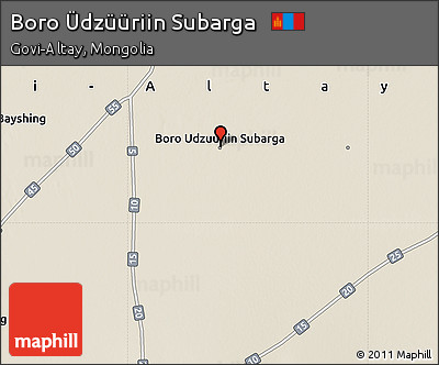 Shaded Relief Map of Boro Üdzüüriin Subarga
