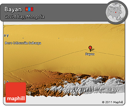 Physical Panoramic Map of Bayan