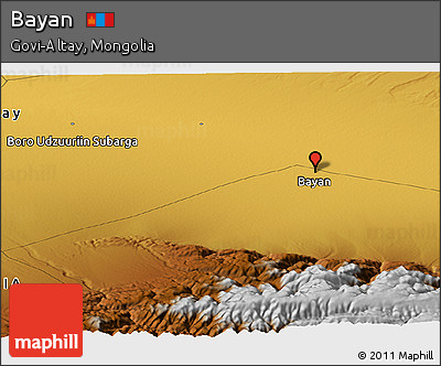 Physical Panoramic Map of Bayan