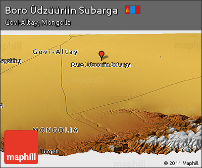 Physical Panoramic Map of Boro Üdzüüriin Subarga