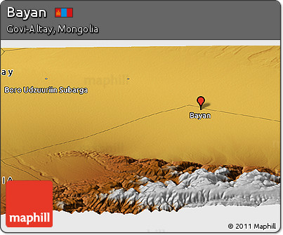 Physical Panoramic Map of Bayan