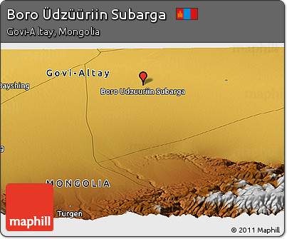 Physical Panoramic Map of Boro Üdzüüriin Subarga