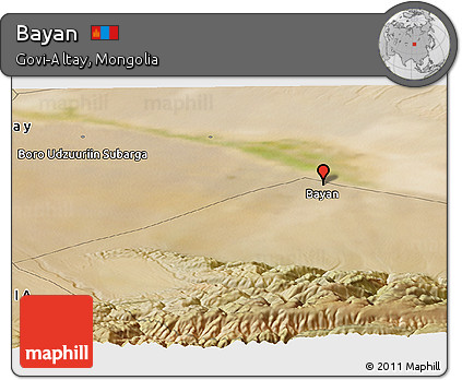 Satellite Panoramic Map of Bayan