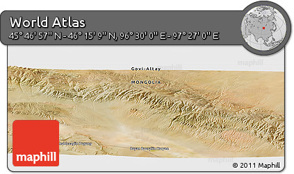 Satellite Panoramic Map of the Area around 46° 1' 3" N, 96° 58' 29" E