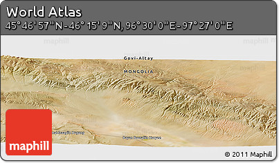 Satellite Panoramic Map of the Area around 46° 1' 3" N, 96° 58' 29" E