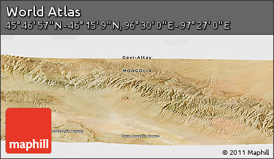 Satellite Panoramic Map of the Area around 46° 1' 3" N, 96° 58' 29" E