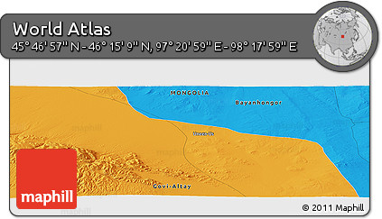 Political Panoramic Map of the Area around 46° 1' 3" N, 97° 49' 29" E