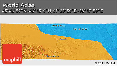 Political Panoramic Map of the Area around 46° 1' 3" N, 97° 49' 29" E