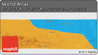 Political Panoramic Map of the Area around 46° 1' 3" N, 97° 49' 29" E
