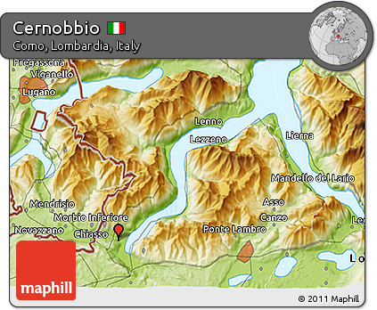 Physical 3D Map of Cernobbio