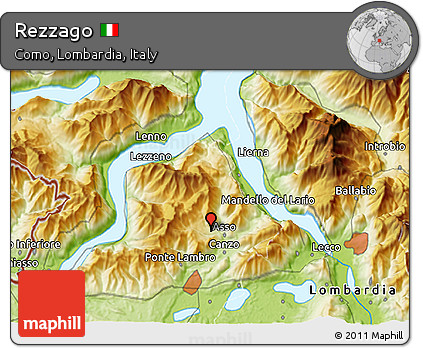 Physical 3D Map of Rezzago