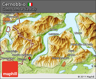 Physical 3D Map of Cernobbio