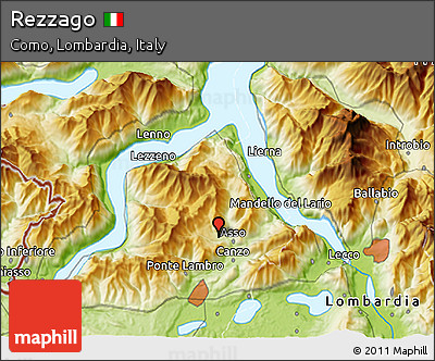 Physical 3D Map of Rezzago