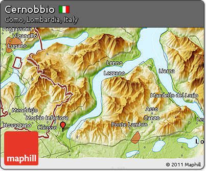 Physical 3D Map of Cernobbio