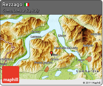 Physical 3D Map of Rezzago