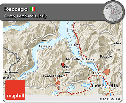 Shaded Relief 3D Map of Rezzago