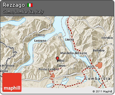 Shaded Relief 3D Map of Rezzago