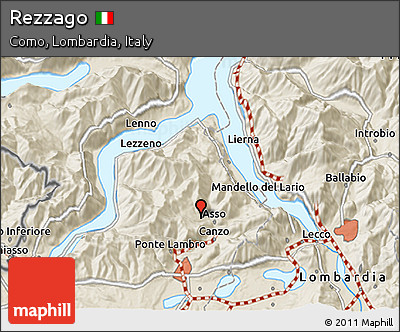 Shaded Relief 3D Map of Rezzago