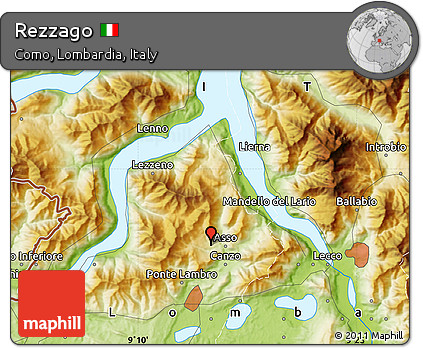 Physical Map of Rezzago