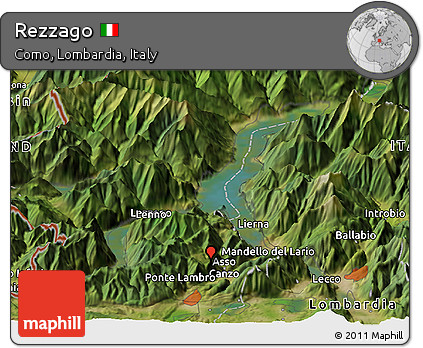 Satellite Panoramic Map of Rezzago