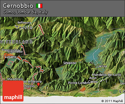 Satellite Panoramic Map of Cernobbio