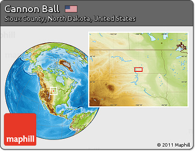 Physical Location Map of Cannon Ball