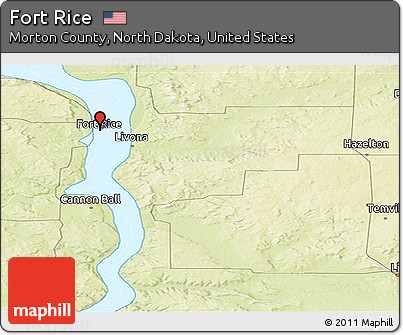 Physical Panoramic Map of Fort Rice