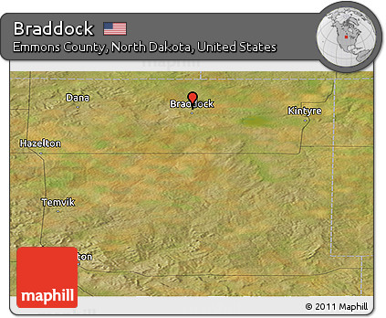 Satellite Panoramic Map of Braddock