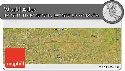 Satellite Panoramic Map of the Area around 46° 26' 14" N, 100° 13' 29" W