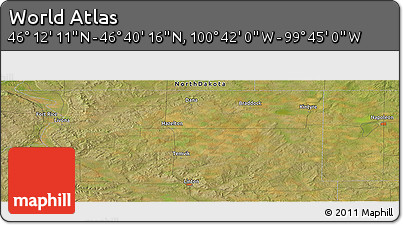 Satellite Panoramic Map of the Area around 46° 26' 14" N, 100° 13' 29" W