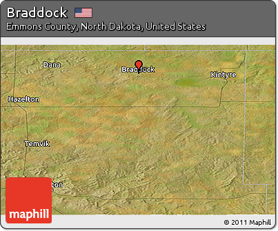 Satellite Panoramic Map of Braddock