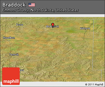Satellite Panoramic Map of Braddock