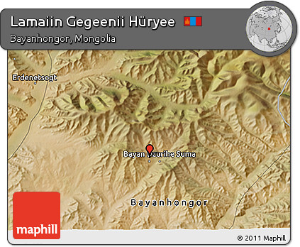 Satellite 3D Map of Lamaiin Gegeenii Hüryee