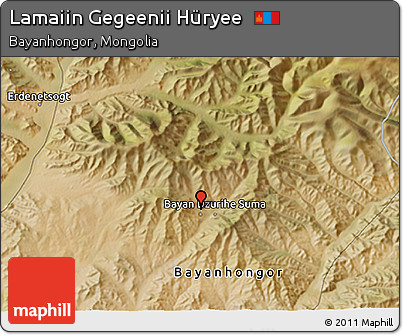 Satellite 3D Map of Lamaiin Gegeenii Hüryee