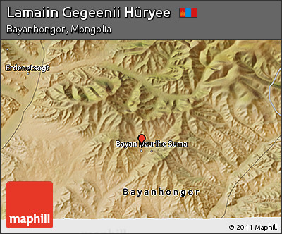 Satellite 3D Map of Lamaiin Gegeenii Hüryee